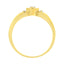 Bague en diamant triple cœur en or jaune 10KT - Taille 7