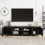 U-Can modern TV stand is suitable for TVs under 75 inches and comes with a storage cabinet top marble pattern and circular stand - Korvel