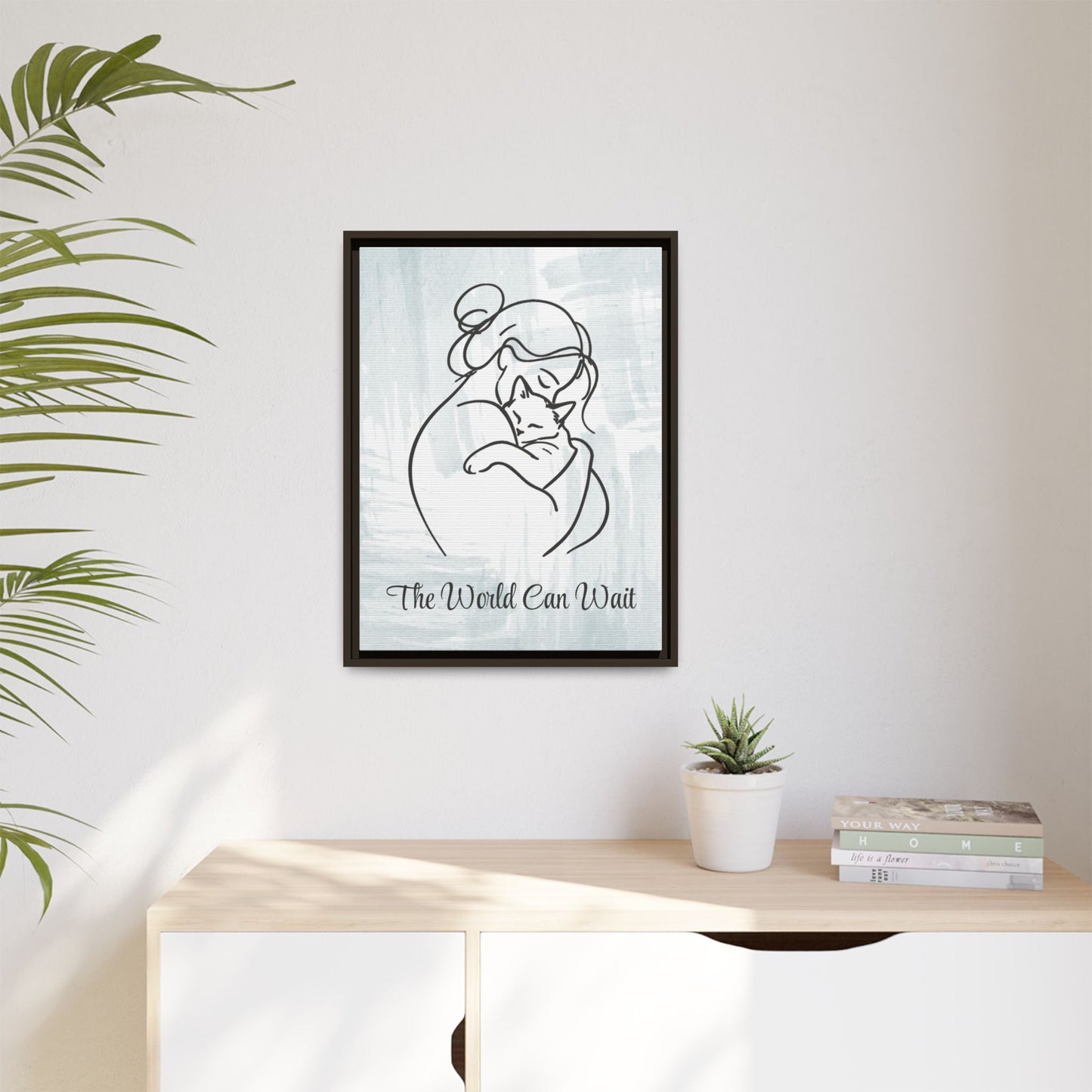 L'impression sur toile Chat Le Monde Peut Attendre