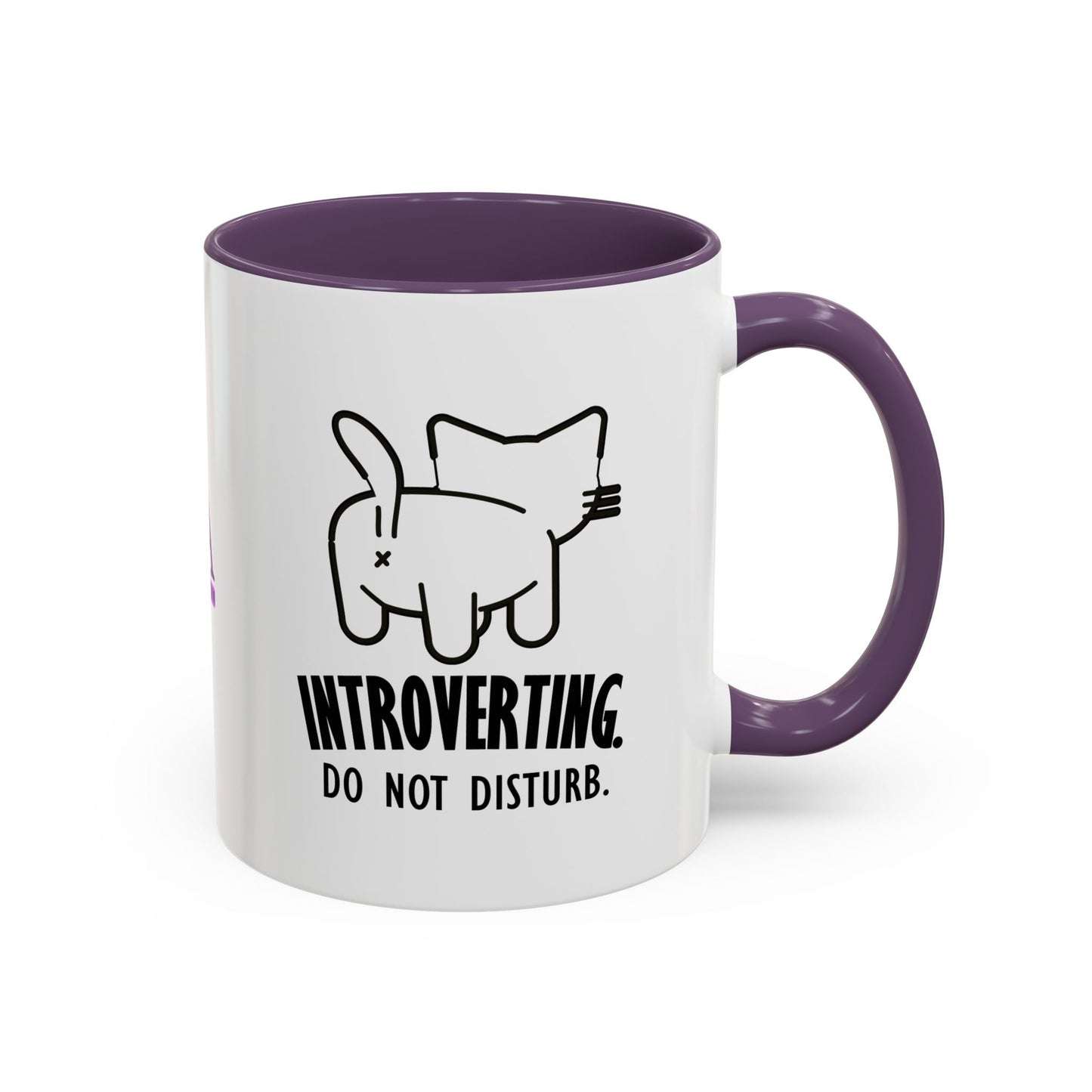 Introvertido. No molestar. Taza de café de gato en dos tonos