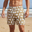 Shorts de bain Laid-Back Cat Chaos – Imprimé ton sable