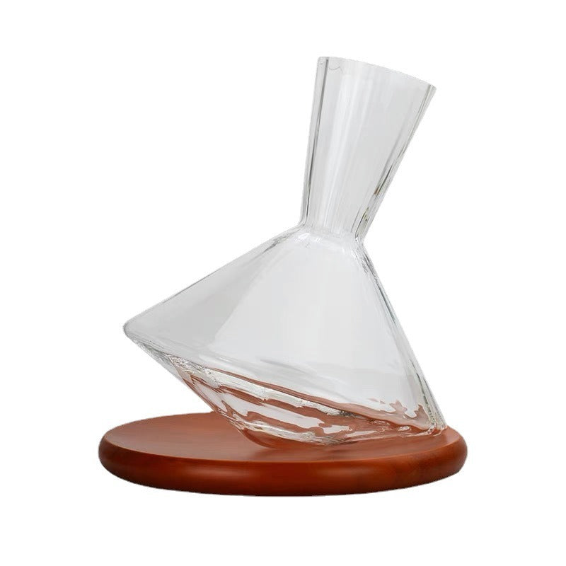 Premium Red Wine Carafe Tumbler Wine Dispenser Decanter with Wood Tray - Korvel