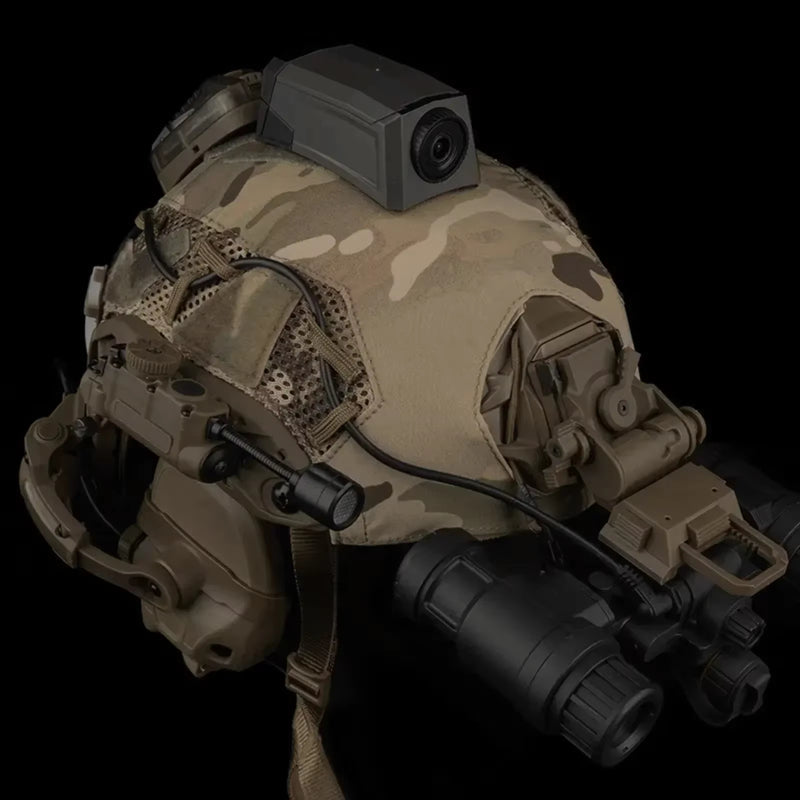 Sidewinder Helmet Lamp with IR and Flashlight Color Light, Strobe Light Head IFF Auxiliary Light for Airsoft Hunting Fishing - Korvel