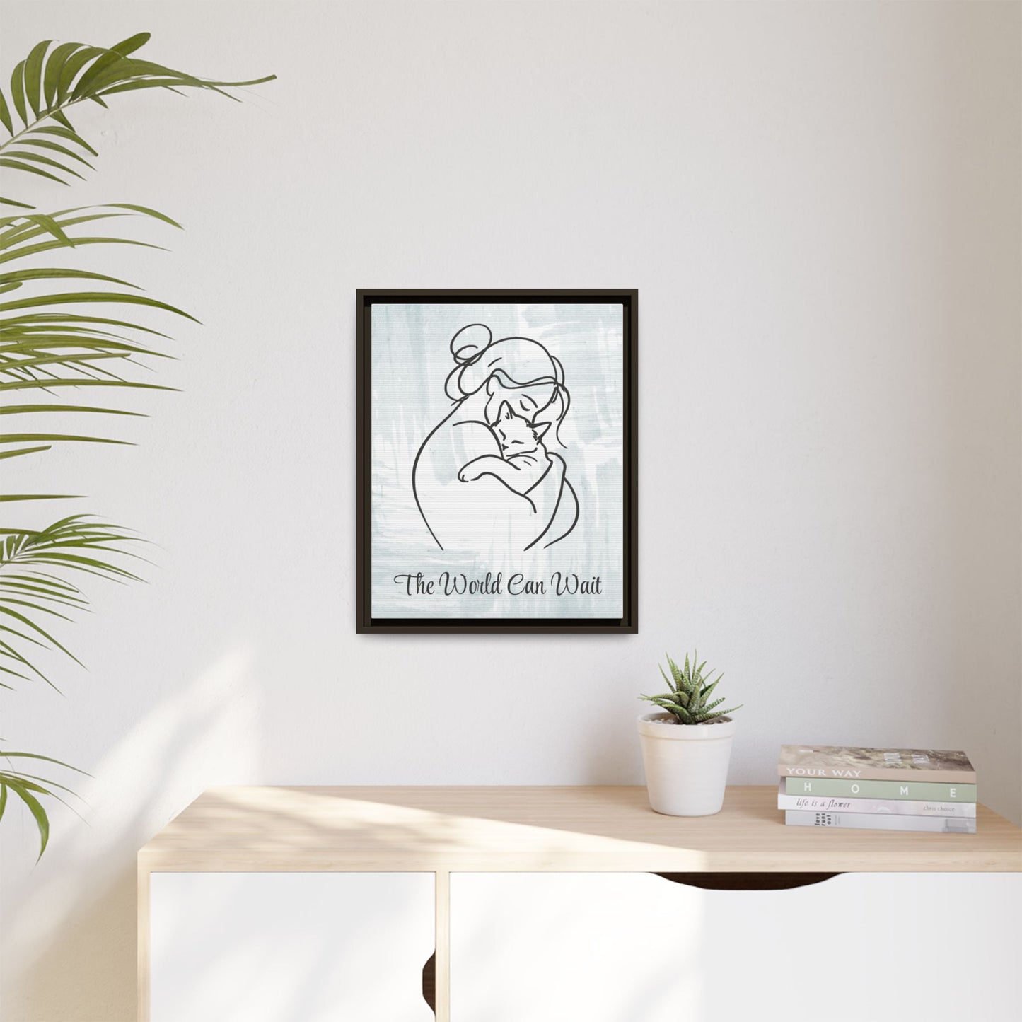 L'impression sur toile Chat Le Monde Peut Attendre