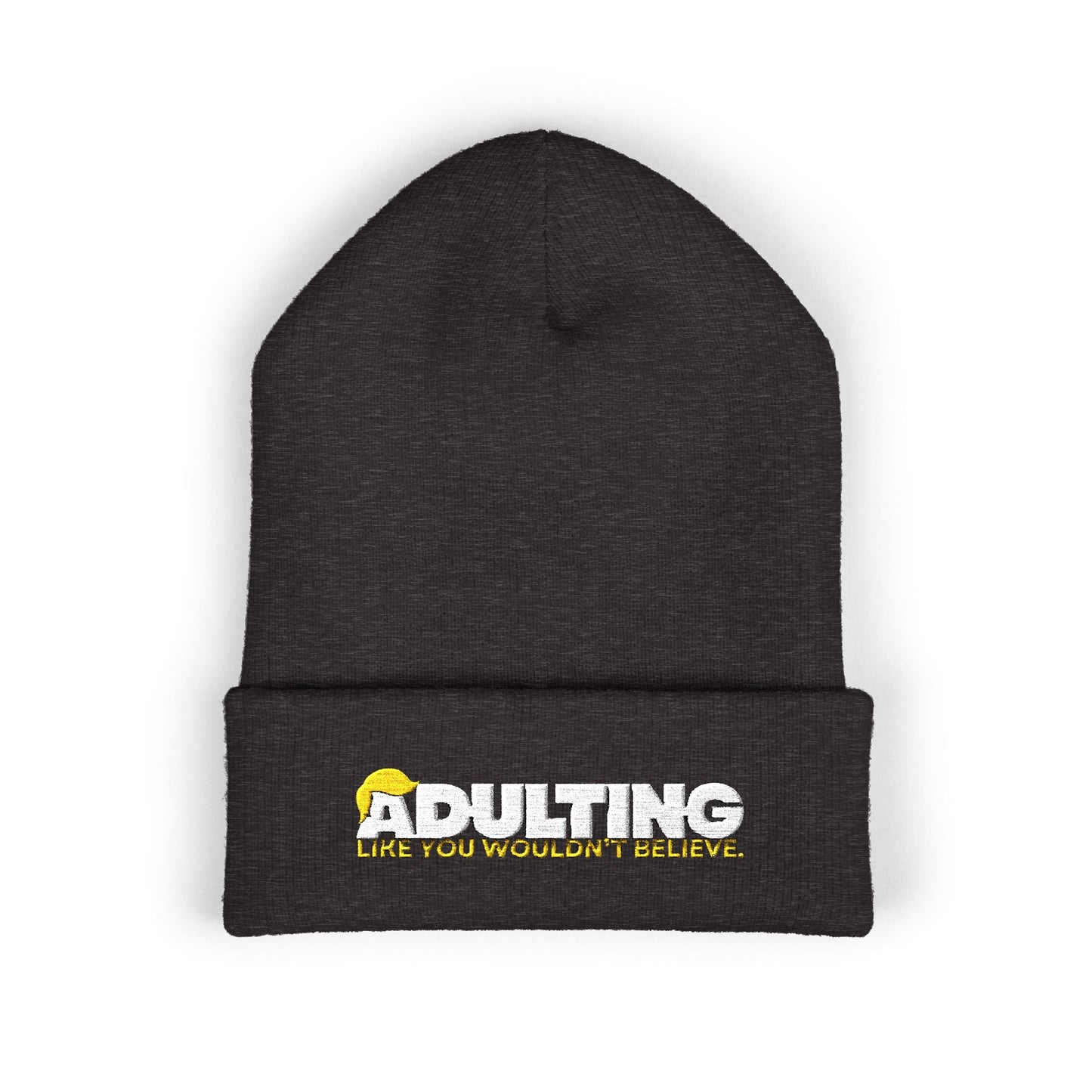 Adulting, comme vous ne le croiriez pas – Bonnet tricoté à revers