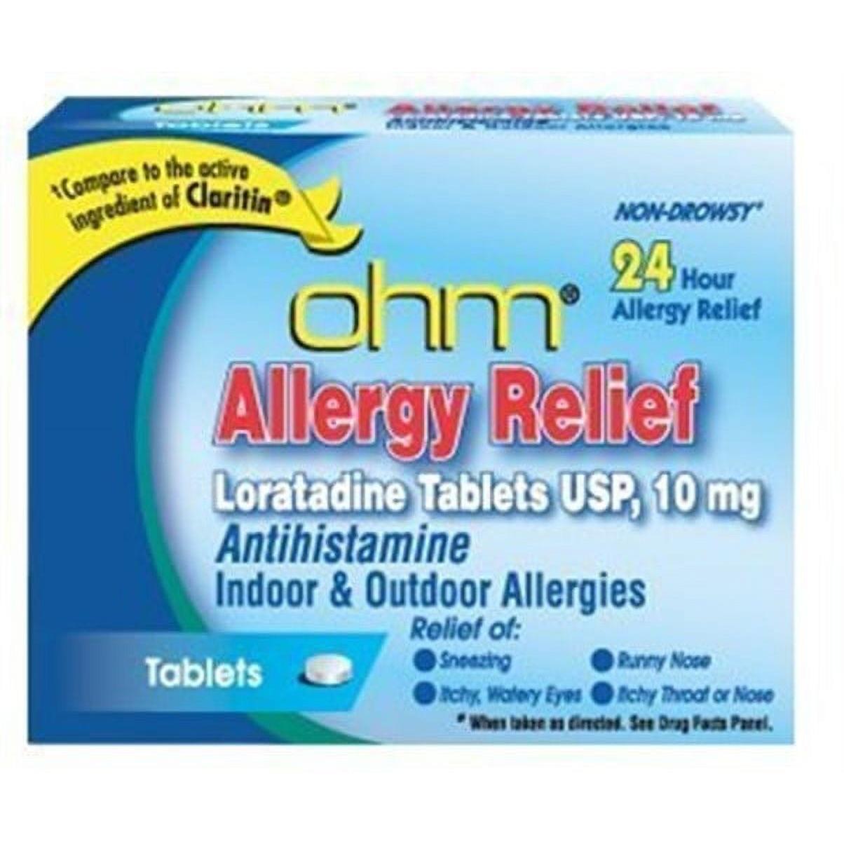 Ohm Loratadine 10mg Soulagement des Allergies Non-Drowsy - 500 Comprimés