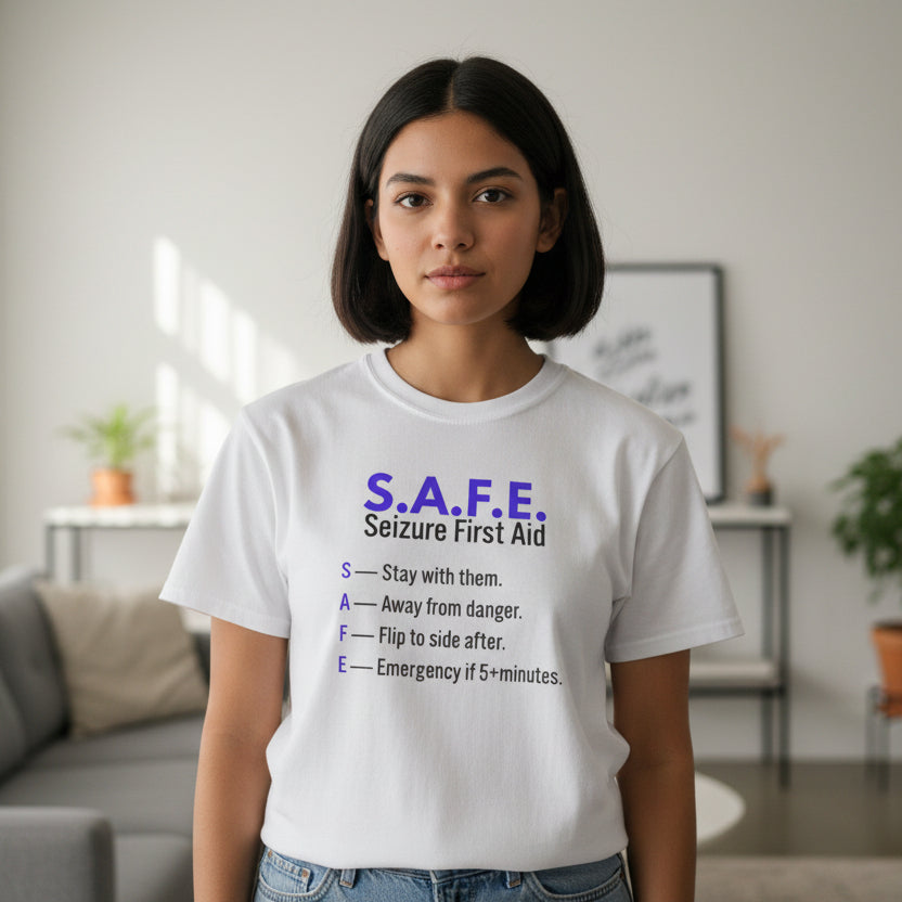 S.A.F.E. Seizure First Aid T-Shirt – Epilepsy Awareness Tee