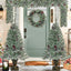 Pre-lit Xmas Tree Artificial Christmas 4-Piece Set,Garland, Wreath and Set of 2 Entrance Trees X-mas - Korvel