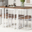 TOPMAX Modern 7-Piece Dining Table Set with Faux Marble Compact 55Inch Kitchen Table Set for 6  White+Cherry - Korvel