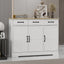 Farmhouse Buffet Cabinet Storage Sideboard with 3 Drawers and 3 Doors for Dining Living Room Kitchen Cupboard-White - Korvel