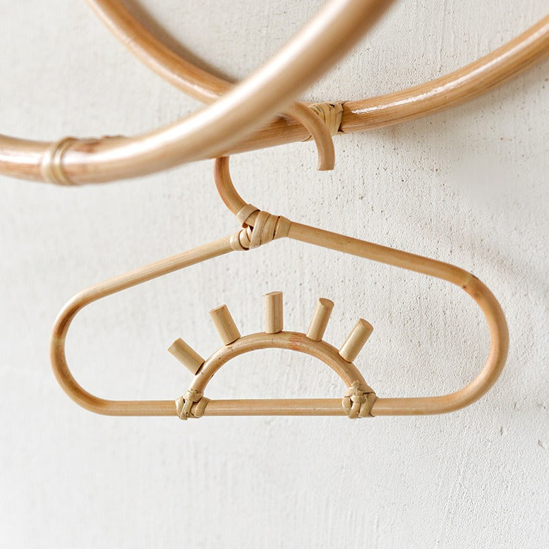 1pcs Handmade Vine Clothes Hanger Indonesian Vine Weaving Moon Sun Rainbow Style Children's Room Photography Room Decoration - Korvel