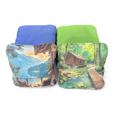 Wilderness / Mountain Cabin Themed cornhole bags - Korvel