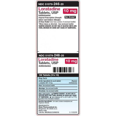 Comprimés de Loratadine Mylan 10 Mg - Soulagement des Allergies
