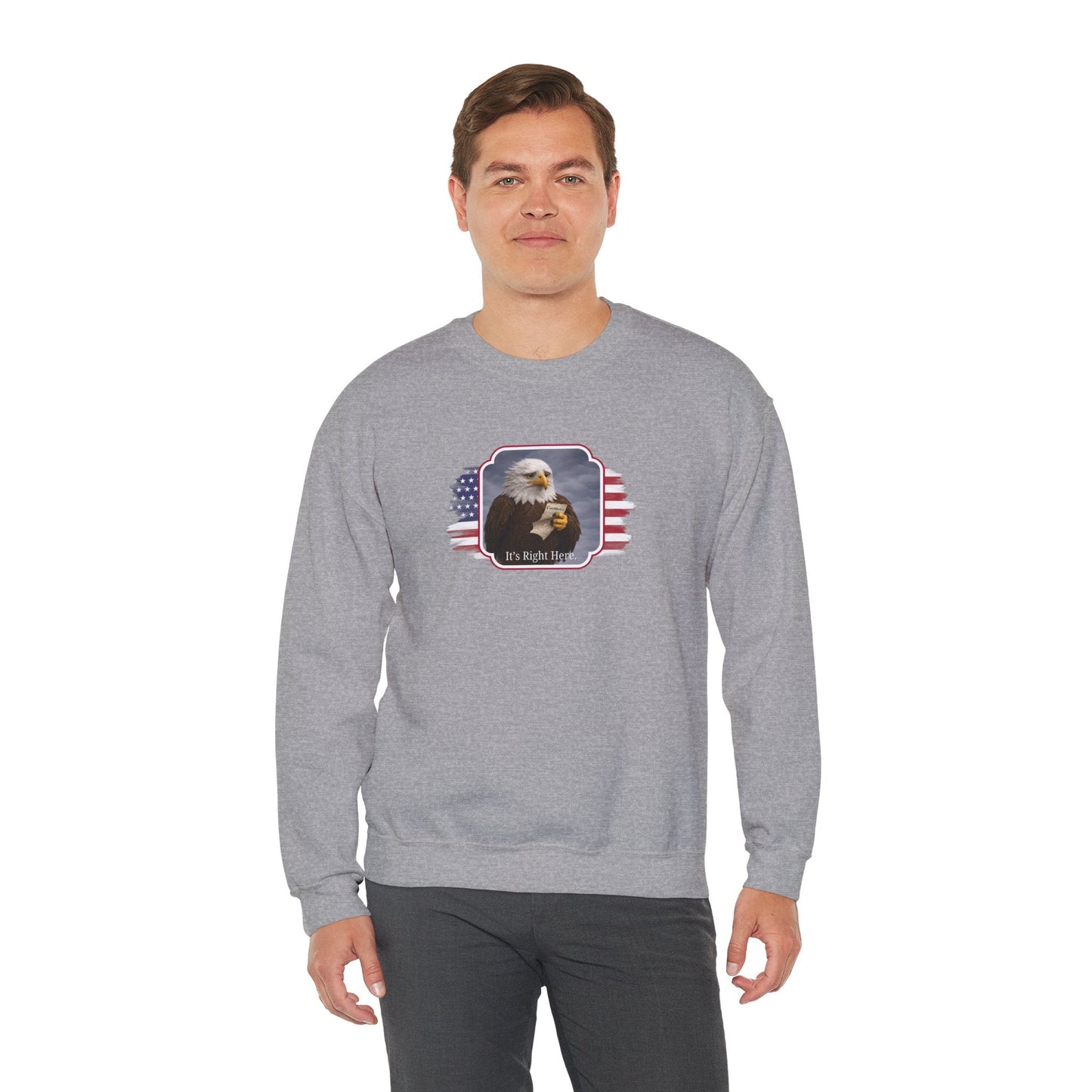 It's Right Here Political Parody Crewneck Sweatshirt
