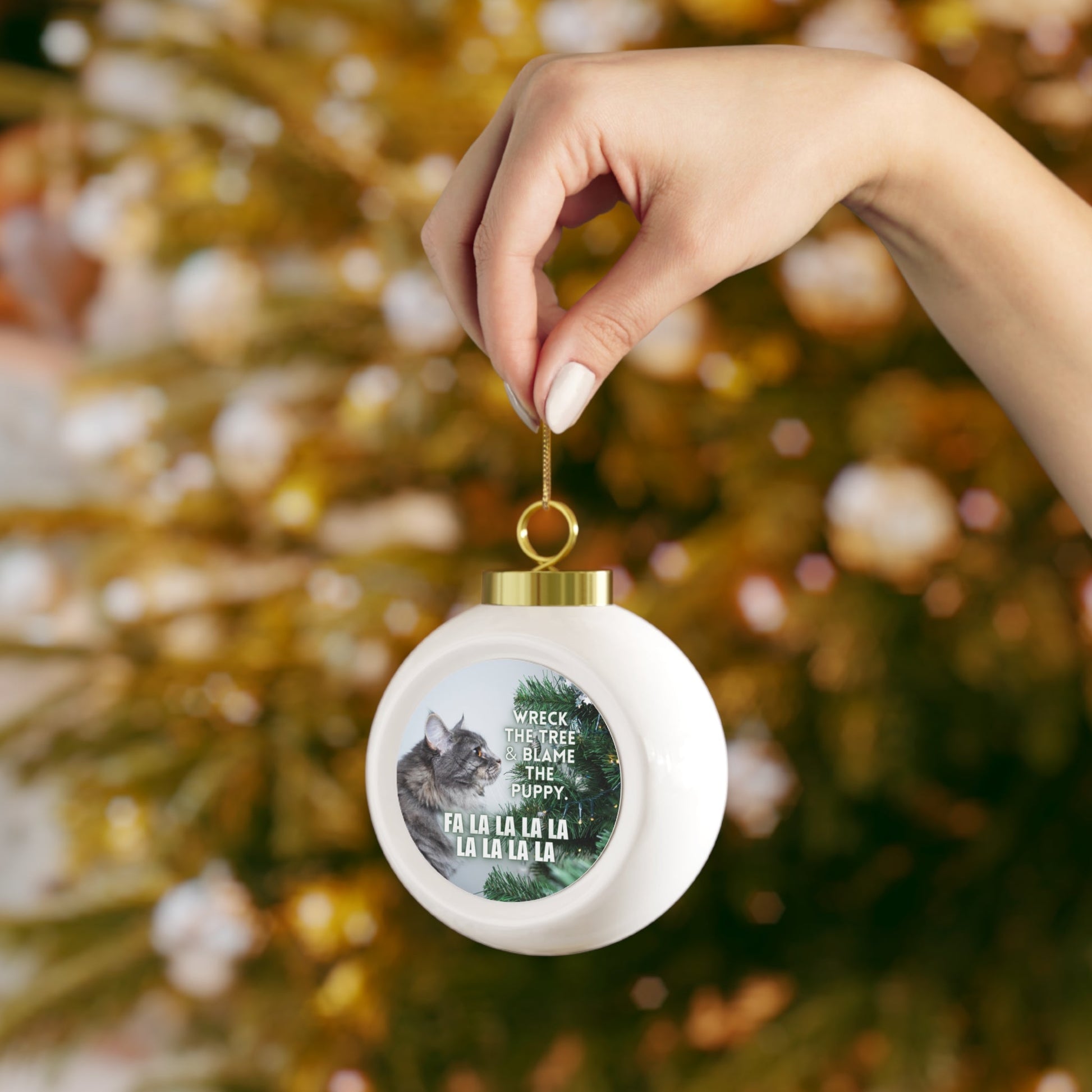 Personalized Holiday Tree Ball Ornament - Korvel