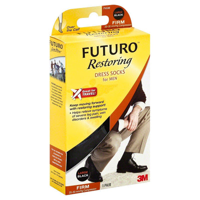 Futuro Firm Compression Dress Socks for Men - Large Black