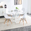 Table à manger médiévale blanche de 42,1" pour 4-6 personnes