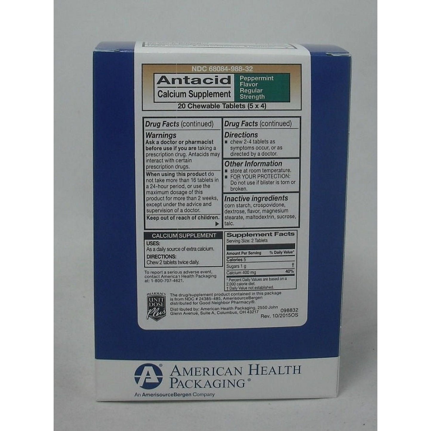 Suplemento de Calcio Ahpcoh Masticable - Sabor Menta