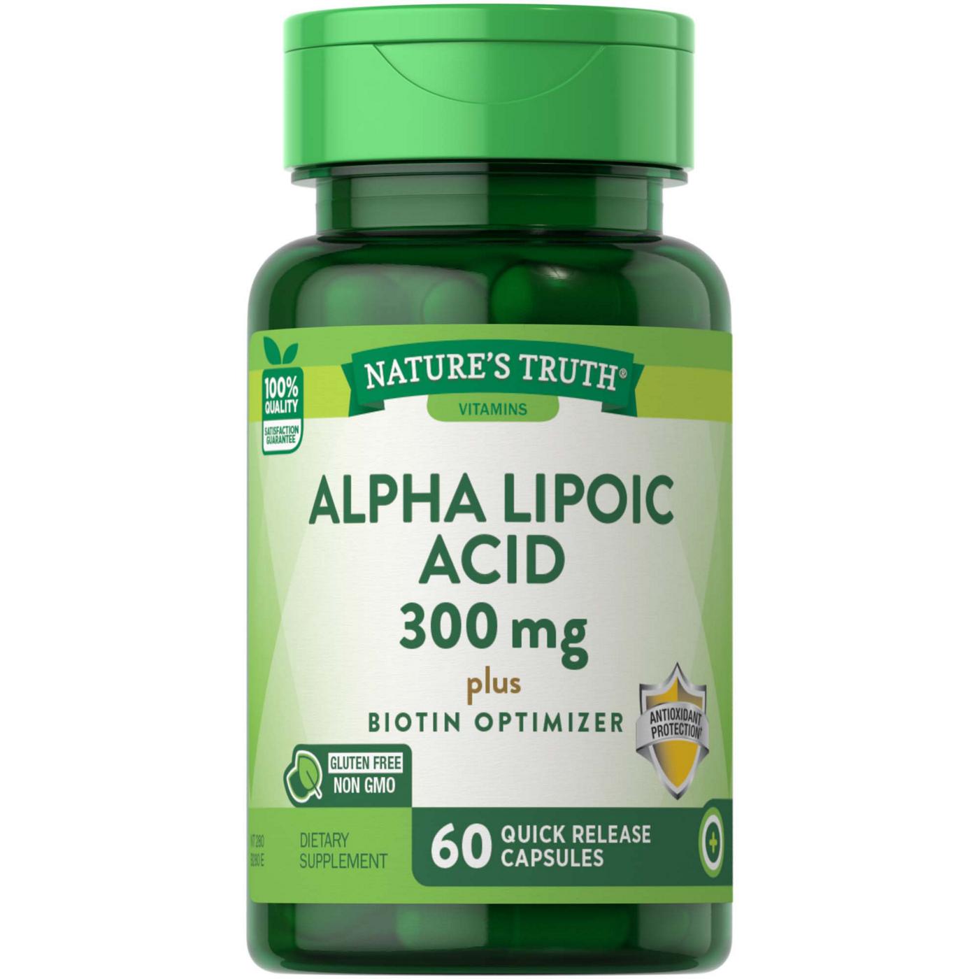Nature's Truth Alpha Lipoic Acid with Biotin Optimizer, 600 Mg