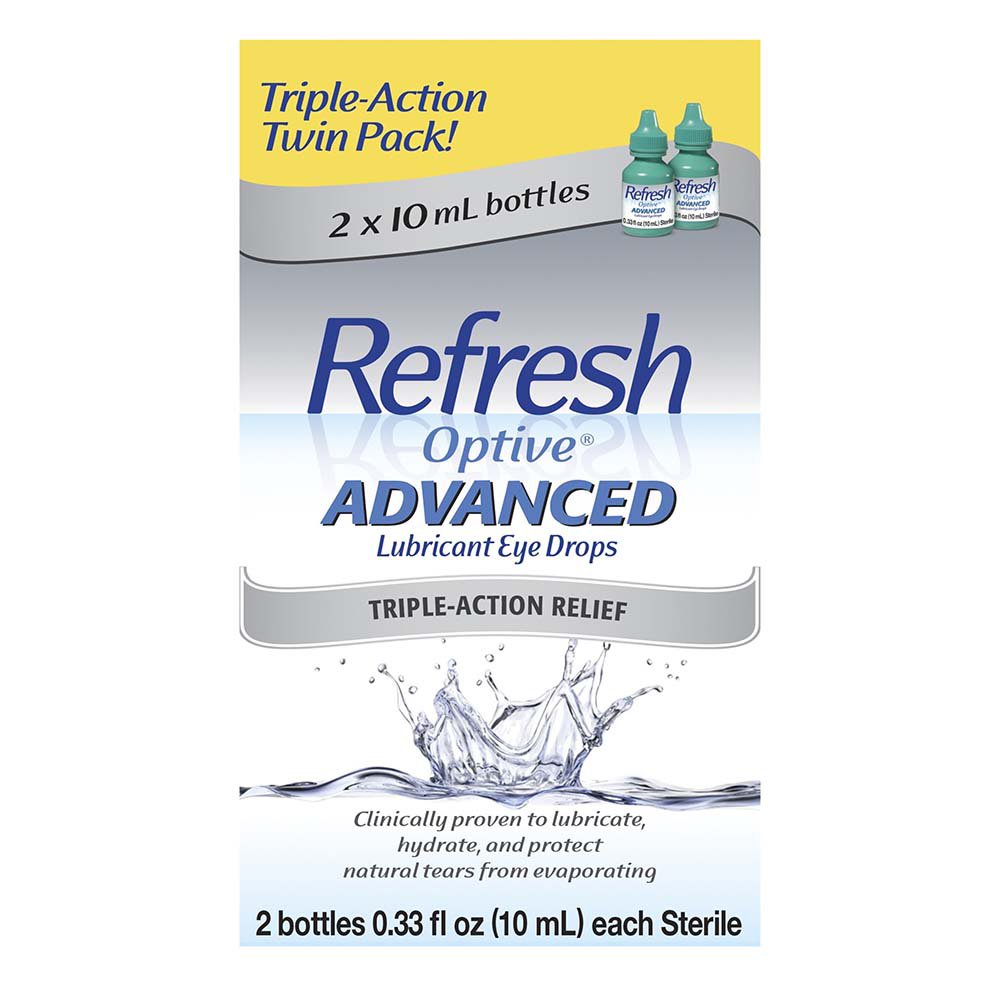 Gotas para los ojos estériles Refresh Optive Advanced - 2 Ct x 0.34 Oz