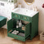 30 inch uncovered bathroom vanity with soft closed door, limited to solid wood frame bathroom storage cabinet green - Korvel