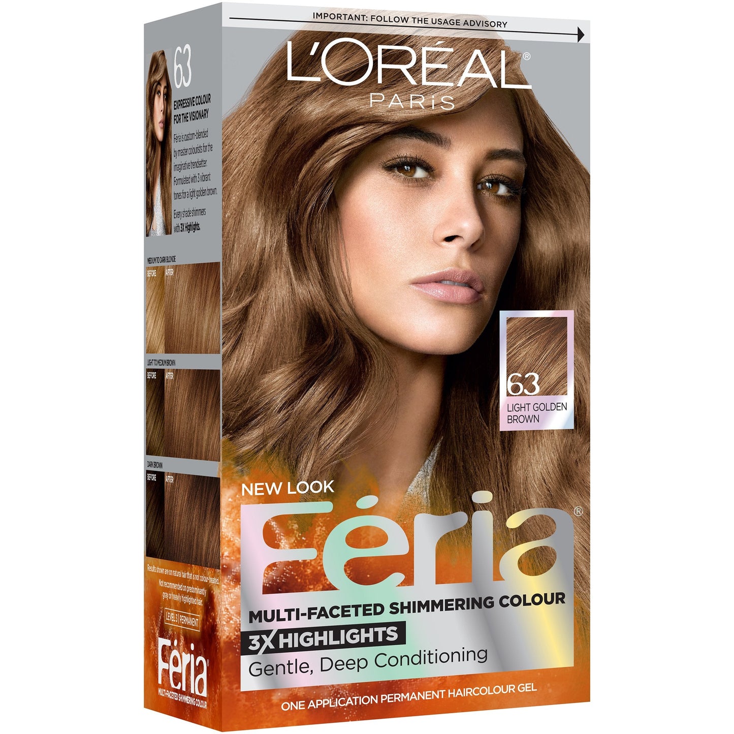 Feria L'Oréal Paris Couleur Permanente Multi-Facettes - 63 Brun Doré Clair