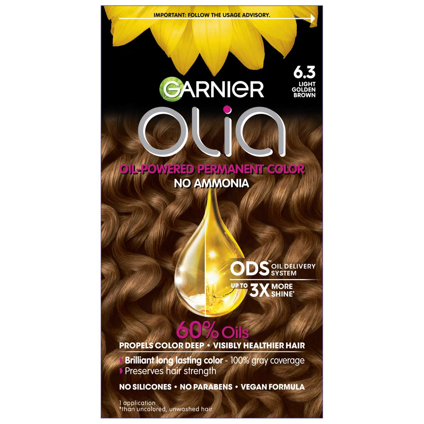 Garnier Olia Coloración Permanente con Aceite - 6.3 Marrón Dorado Claro