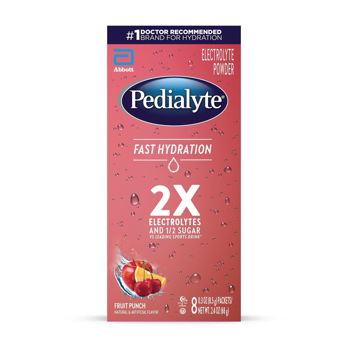 Pedialyte Electrolyte Powder Packs – Fruit Punch Flavor