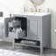 30" Bathroom Vanity with Sink, Multi-functional Bathroom Cabinet with Doors and Drawers, Solid Frame and MDF Board, Grey - Korvel