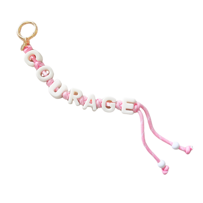 COURAGE Bag Charm for Breast Cancer Awareness