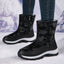 Botas de Nieve de Invierno Premium para Mujeres - Diseño de Tobillo Alto con Plumas