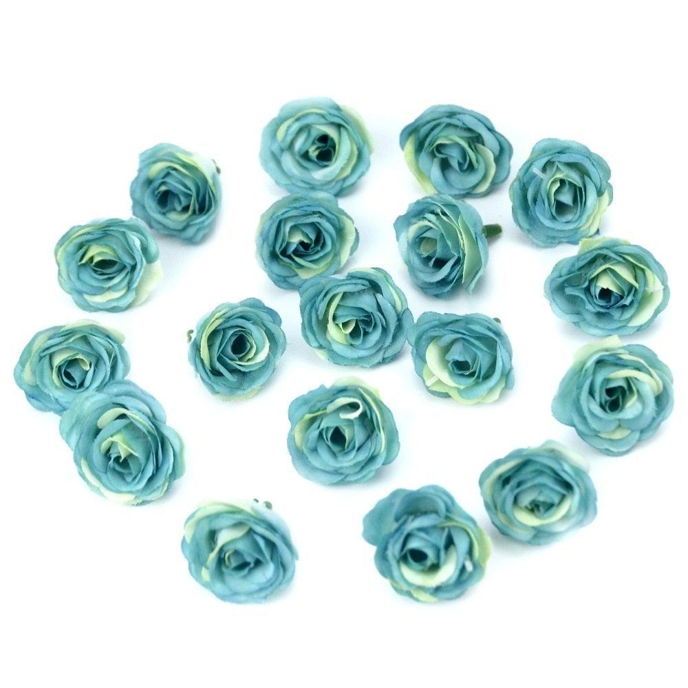Mini Silk Rose Flower Heads for Crafting & Decor - 10/50/100pcs