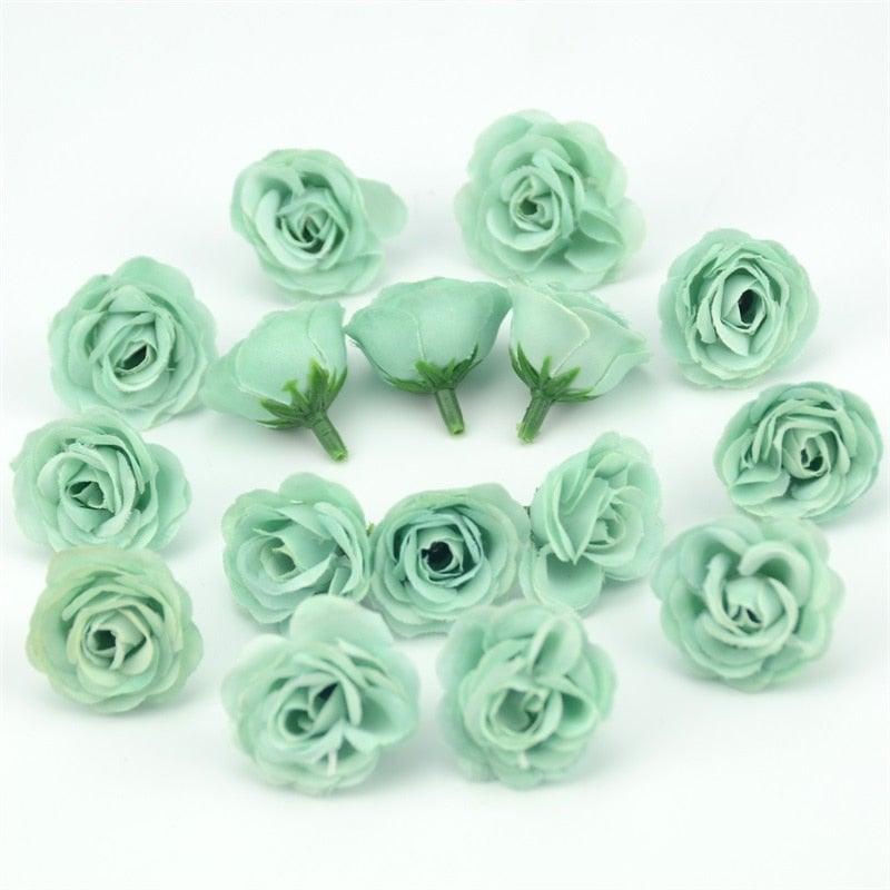 Mini Silk Rose Flower Heads for Crafting & Decor - 10/50/100pcs