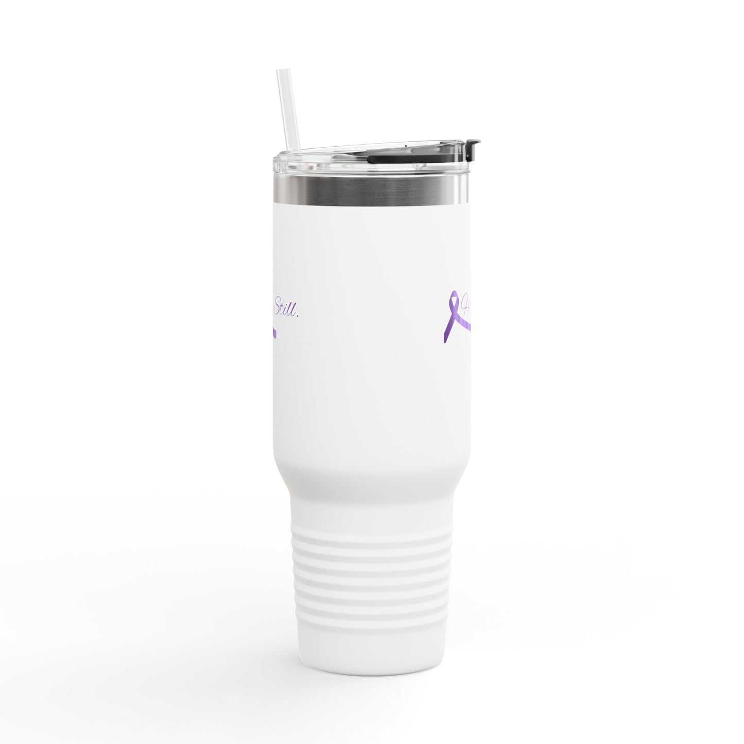 Aquí. Aún. Taza de viaje aislada de 40 oz - Conciencia sobre la epilepsia