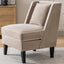 Velvet Upholstered Accent Chair with Cream Piping, Tan and Cream - Korvel