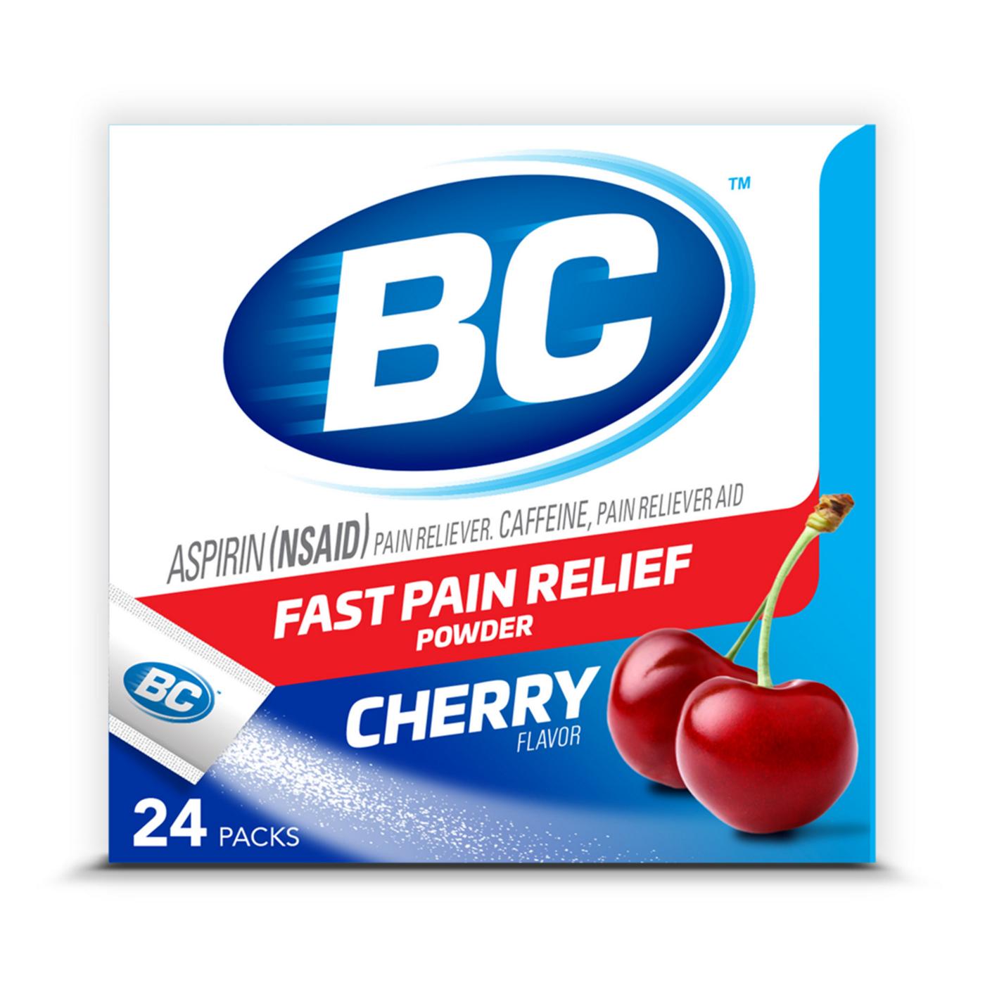 BC Powder Cherry Alivio del Dolor – Aspirina de Acción Rápida de 845mg y 65mg de Cafeína