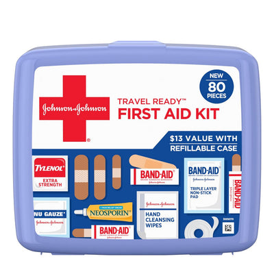 Johnson & Johnson Travel Ready First Aid Kit - 80 Pieces