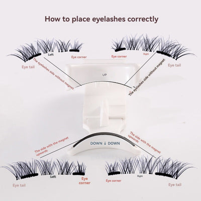Five magnetic adhesive free magnetic eyelash clamp set for European and American thick magnetic eyelashes - Korvel