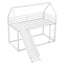 Twin over Twin House Bunk Bed with Ladder and Slide,White - Korvel
