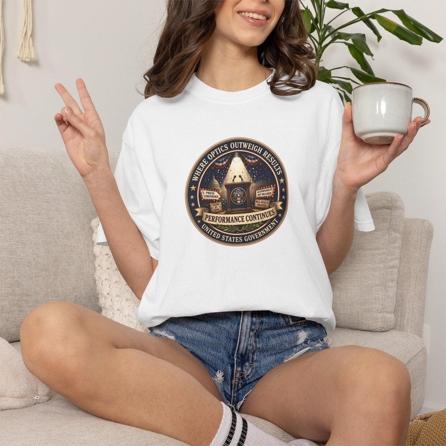T-shirt graphique Where Optics Outweigh Results