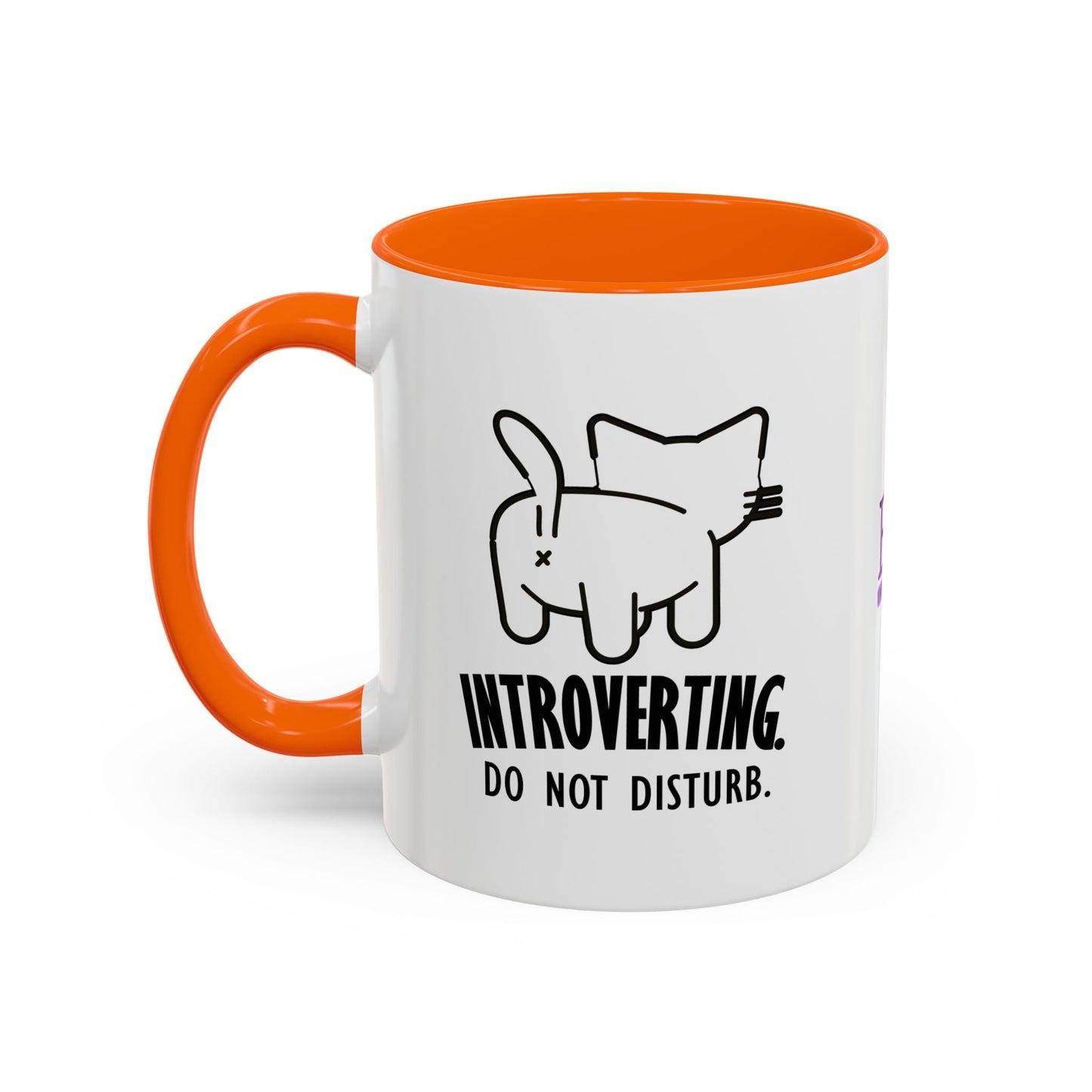Introvertido. No molestar. Taza de café de gato en dos tonos