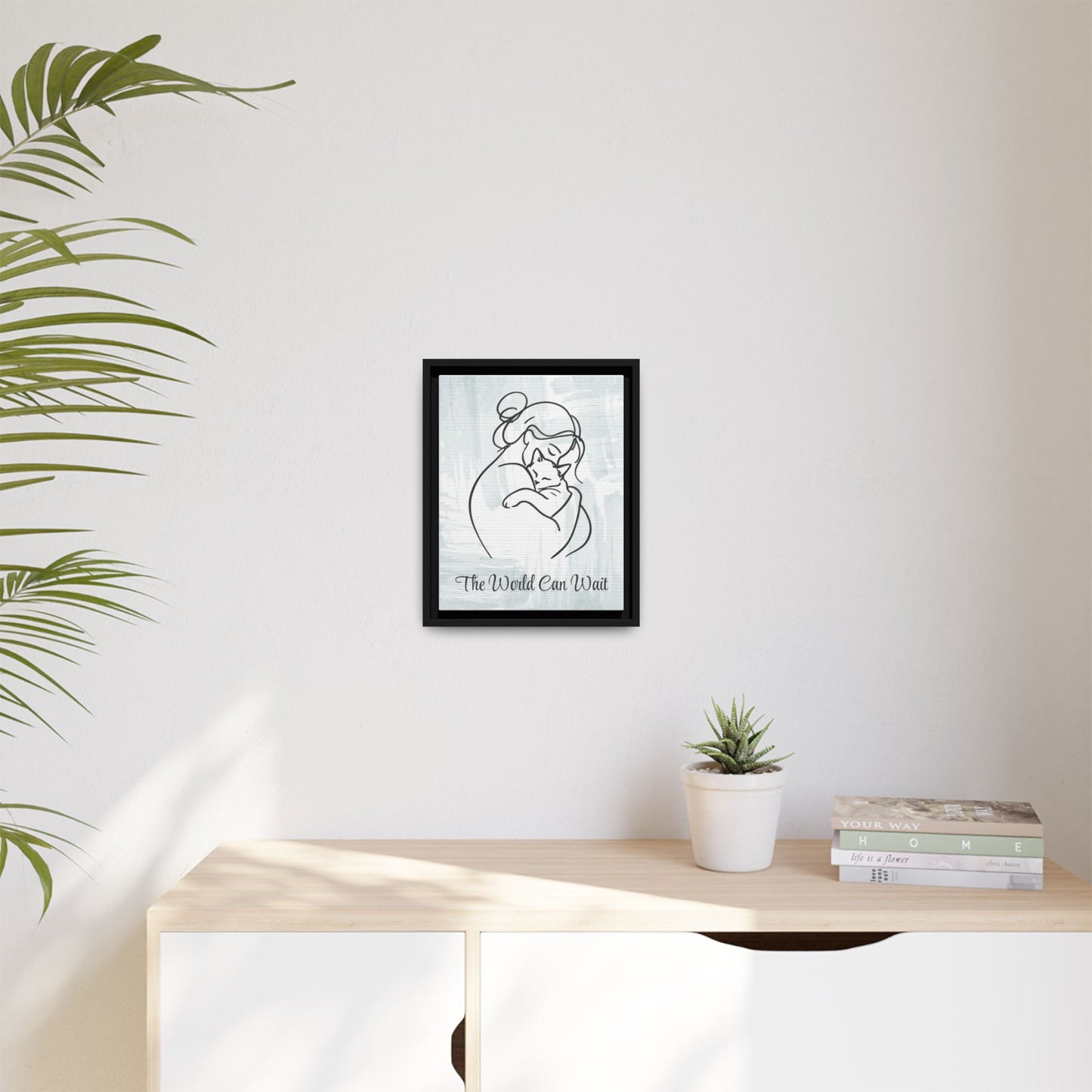 L'impression sur toile Chat Le Monde Peut Attendre
