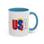 Taza de café con acento vibrante de EE. UU.