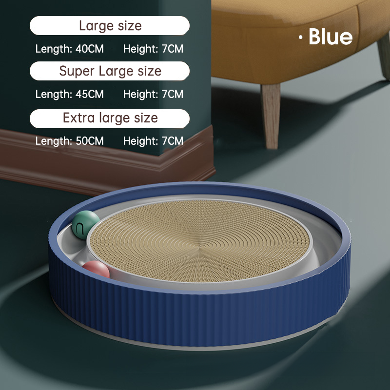 Multi Function Round Cat Scratching Board with Ball Toy Cat Scratcher Funny Sharpen Nails Scraper Can Replace Nest for Cats - Korvel