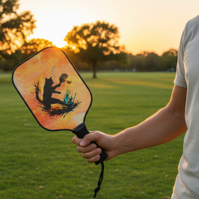 Paint-Splash Pickleball Paddle Set – Artistic Cat Design