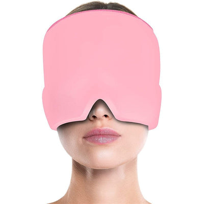 Cold compress head cover eye mask for headache relief, comfortable ice bag, ice pack, ice cap, physical therapy, soothing, retractable gel head mask - Korvel