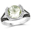 Anillo de Plata Esterlina con Amatista Verde de 3.59 Quilates y Diamantes