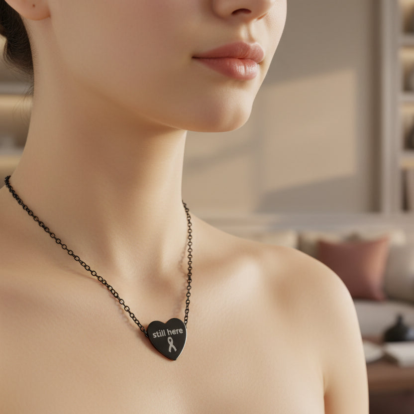 Still Here Engraved Heart Necklace
