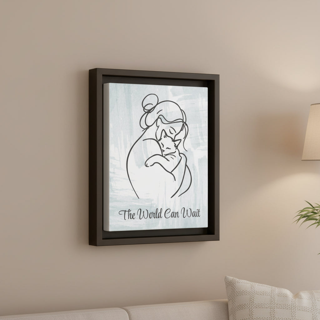 L'impression sur toile Chat Le Monde Peut Attendre