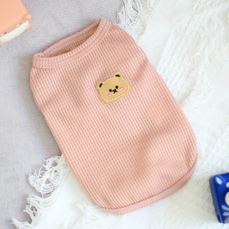 Thin Sleeveless Vest Small Dog Teddy Pomeranian Bears Pet Cat Dog Clothes - Korvel